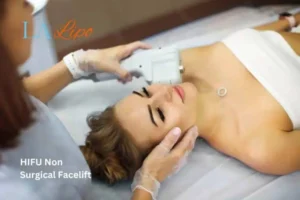 Woman having Hi-Fu to reduce wrinkles Balsall.